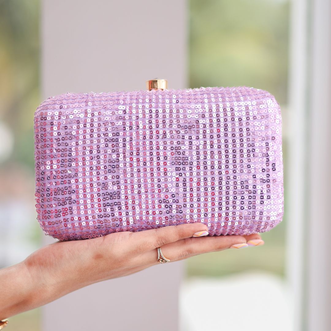 Blush Pink – Sequined Clutch