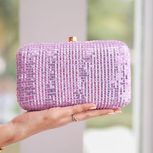 Blush Pink – Sequined Clutch