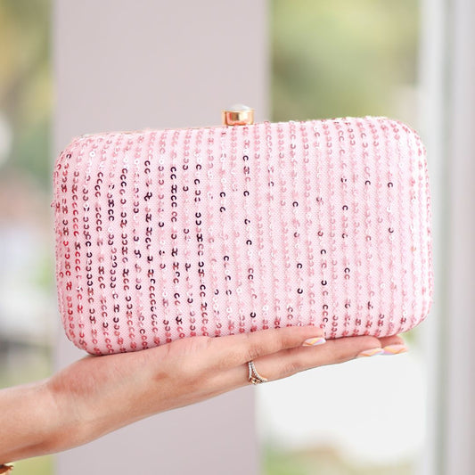 Cotton Candy Pink – Beaded Silk Clutch