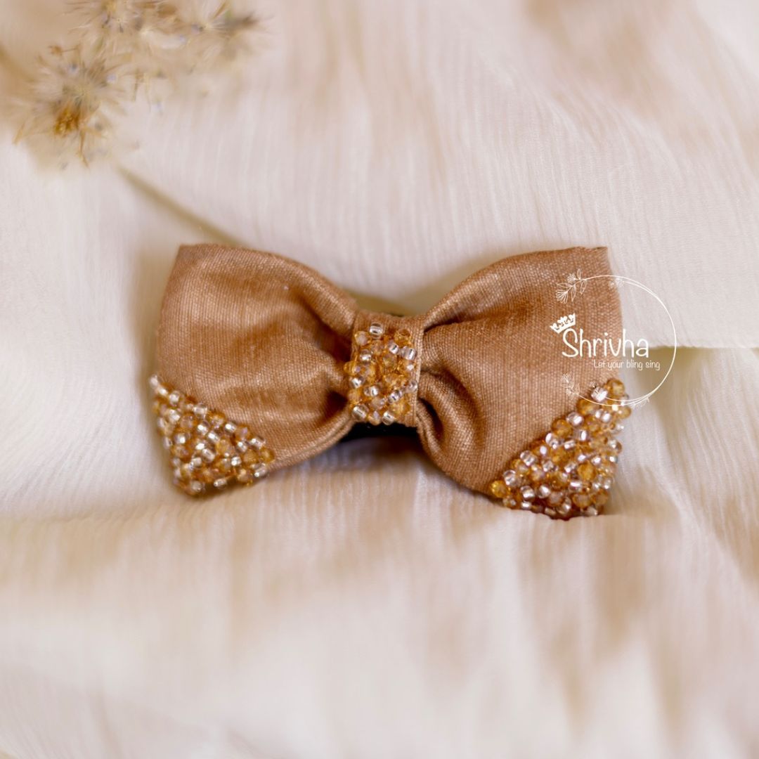 Gold Dust – Crystal-Embellished Bow Hairband