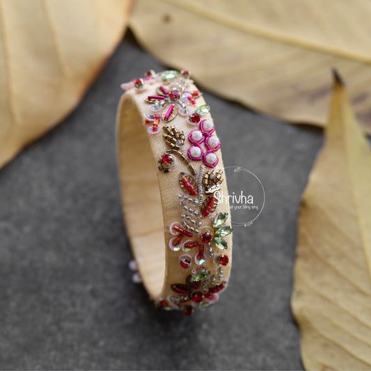 Blush Blossom – Raw Silk Bangle