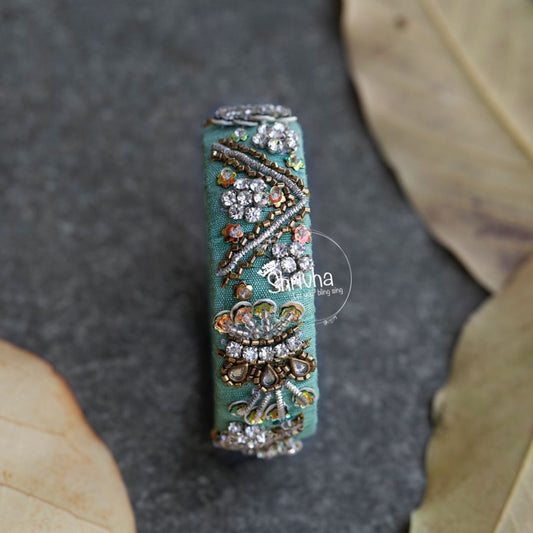 Emerald Enchantment – Raw Silk Bangle (1 pc)