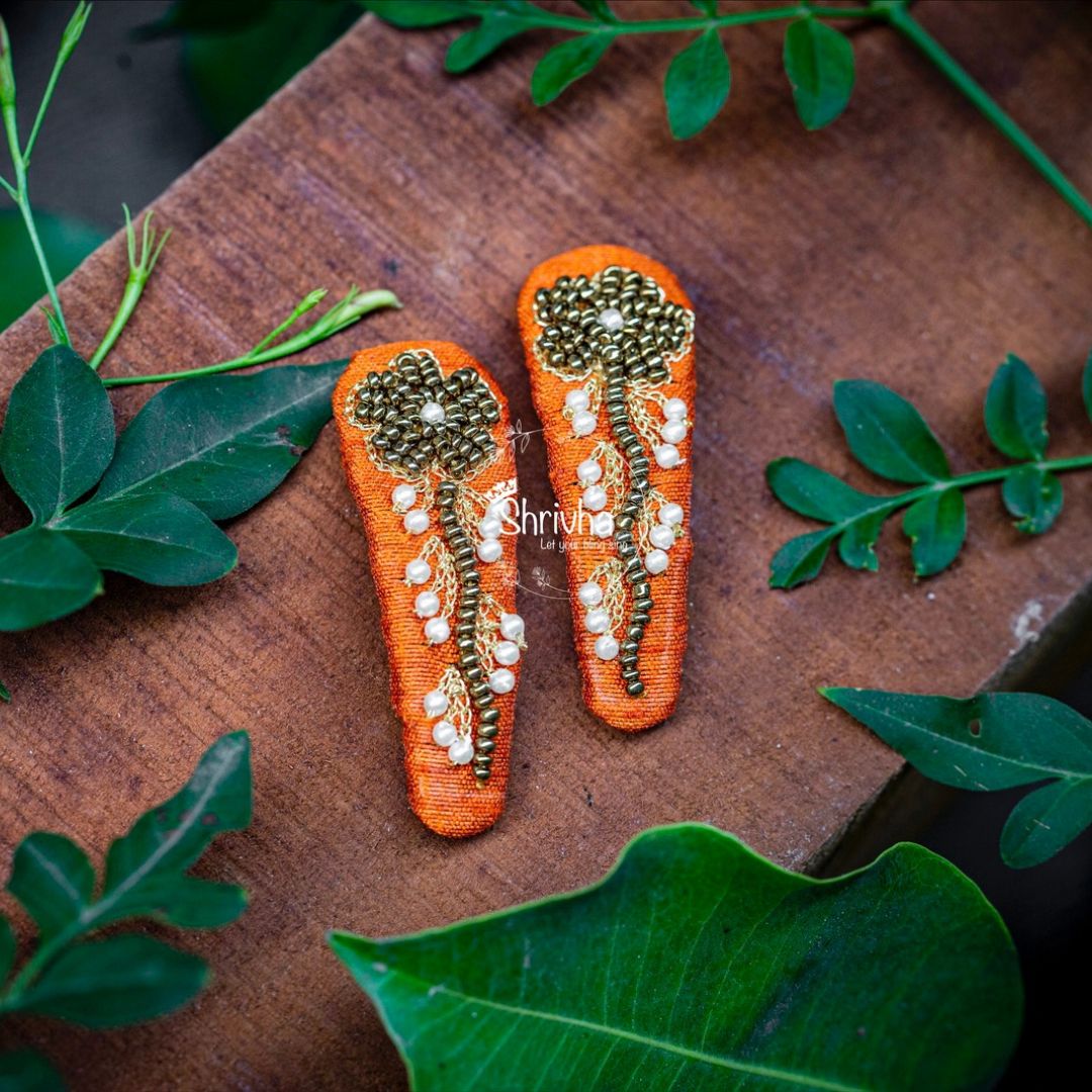 Autumn Orange & Pearl – Tic Tac Clip Set