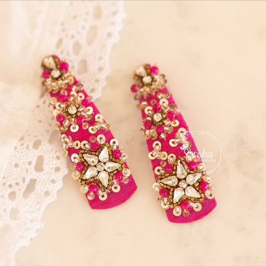 Fuchsia Sparkle – Embellished Tic Tac Clips